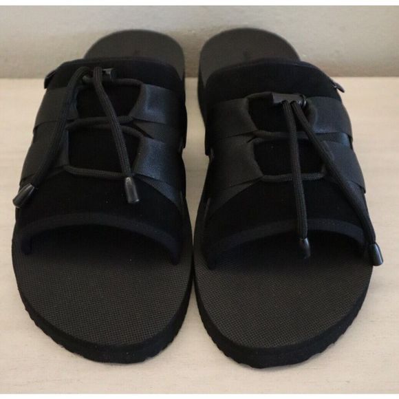 ALLSAINTS 34ZM0293 Men's Sz 10M Black Ryder Suede Drawcord Slide Sandals - Picture 8 of 13